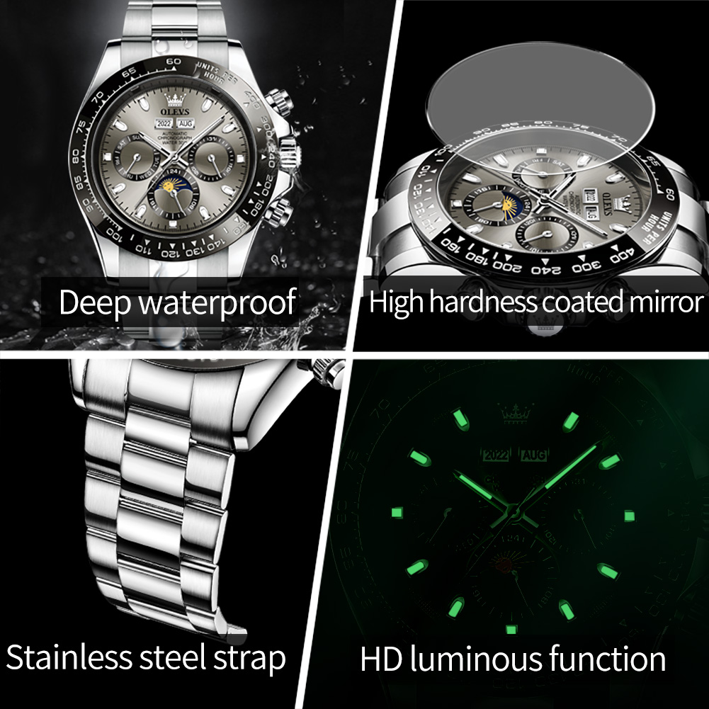 OLEVS 6654 reloj de lujo para  - Seiko Watch 5 Sports reseña y precio