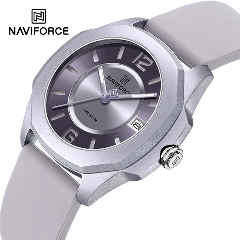 Reloj NAVIFORCE 7107 para muje - Silicone Band Women reseña y precio